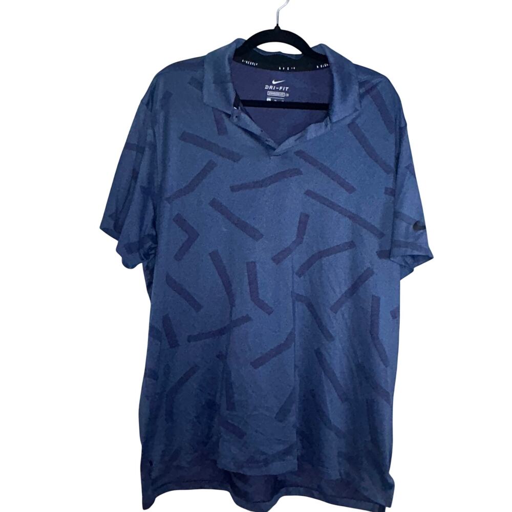 Nike Dri-Fit Vapor Line Jacquard Golf Polo Blue Men's XL Performance Shirt